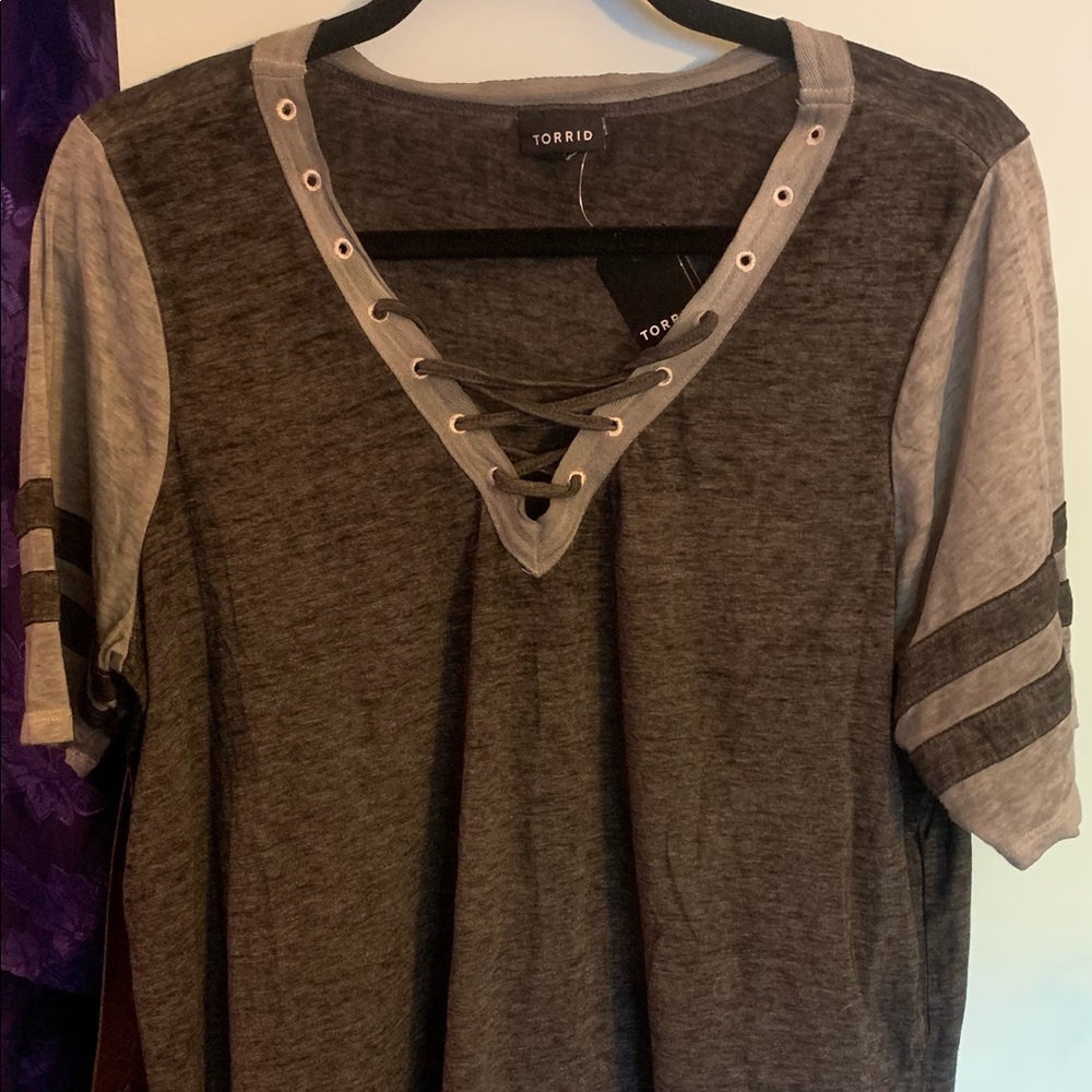 Torrid lace up baseball tee
